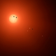 Este es el aspecto que tendría el sistema TRAPPIST-1 si pudiésemos verlo desde la Tierra.